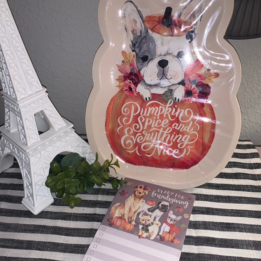 🍁Friendsgiving Notepad and Paper Plates Frenchie